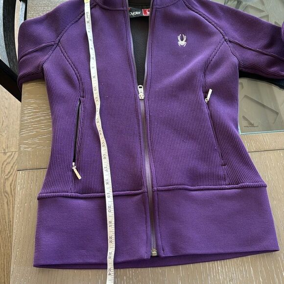 Spyder Women’s Purple Jacket Zip Up Hooded Warm Fleece Lined Performance Size XS - Picture 8 of 12
